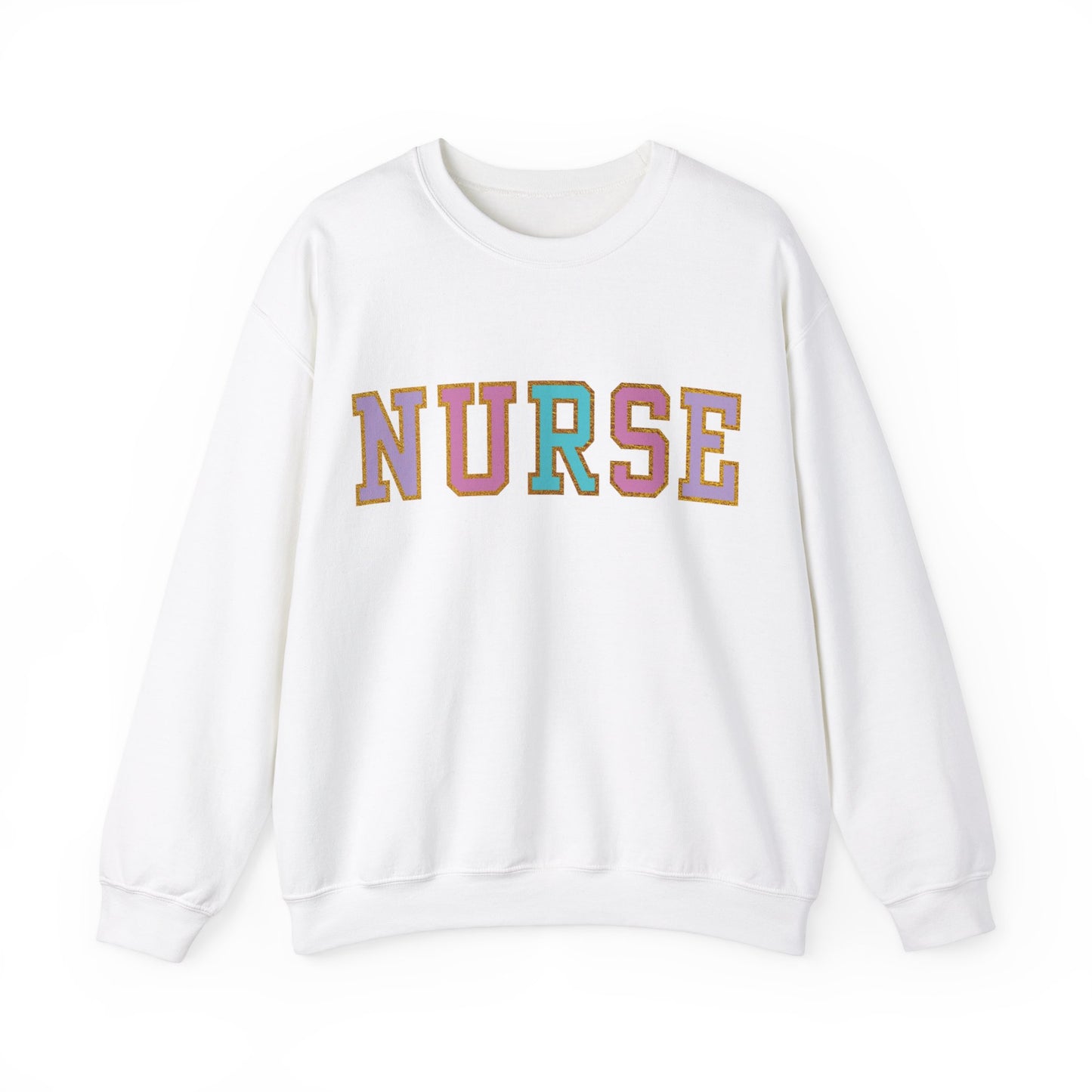 Trendy Colorful Athletic Nurse Crewneck Sweatshirt, Perfect For Nurse Week, Students, Nurse Graduates, Registered Nurses, ER Nurses, Paediatric, Oncology, NICU, Nurse Retirement, Perfect Cozy Sweater For Thanksgiving Or Christmas & Holidays