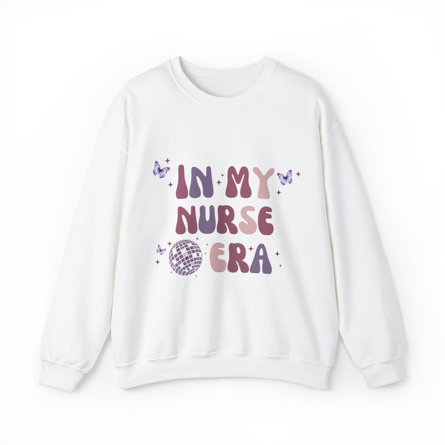 Disco Ball Nurse Era Crewneck Sweatshirt, Perfect For Nurse Week, Students, Graduates, Registered Nurses, Perfect Cozy Sweater For Thanksgiving, Christmas & Holidays