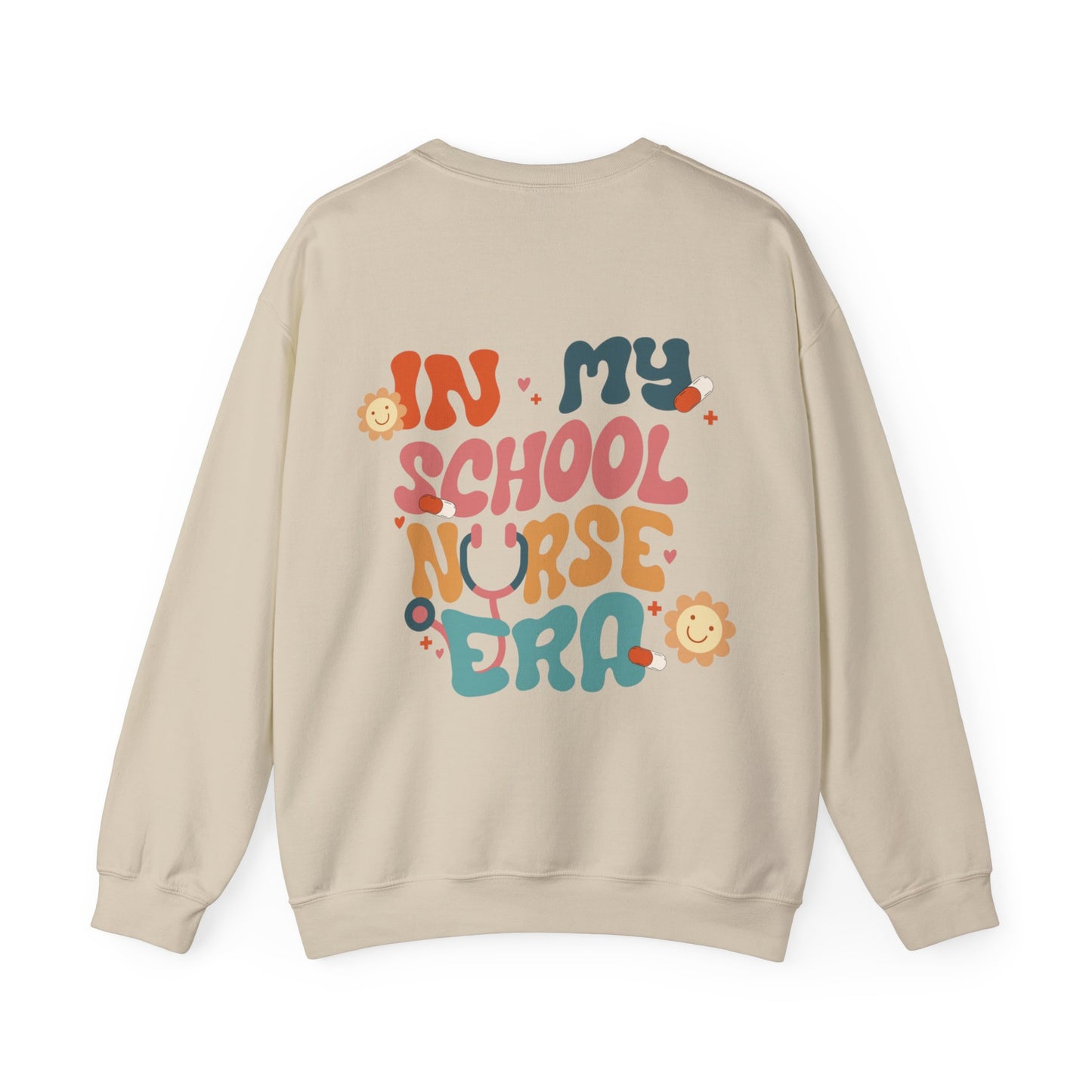 School Nurse Era Crewneck Sweatshirt, Perfect For Nurse Week, Students, Nurse Graduates, Registered Nurses, ER Nurses, Paediatric, Oncology, NICU, Nurse Retirement, Perfect Cozy Sweater For Thanksgiving Or Christmas & Holidays