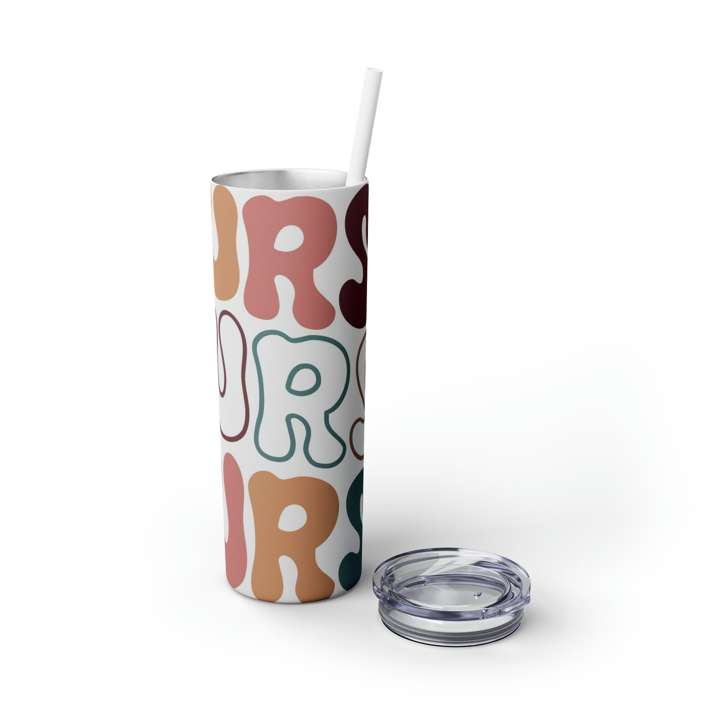 Trendy Nurse Tumbler 20oz with Straw. Perfect For Nurse Week, Students, Graduates, Registered Nurse, ER, Pediatric, Oncology, NICU, Nurse Retirement - BPA Free, Stainless Steel