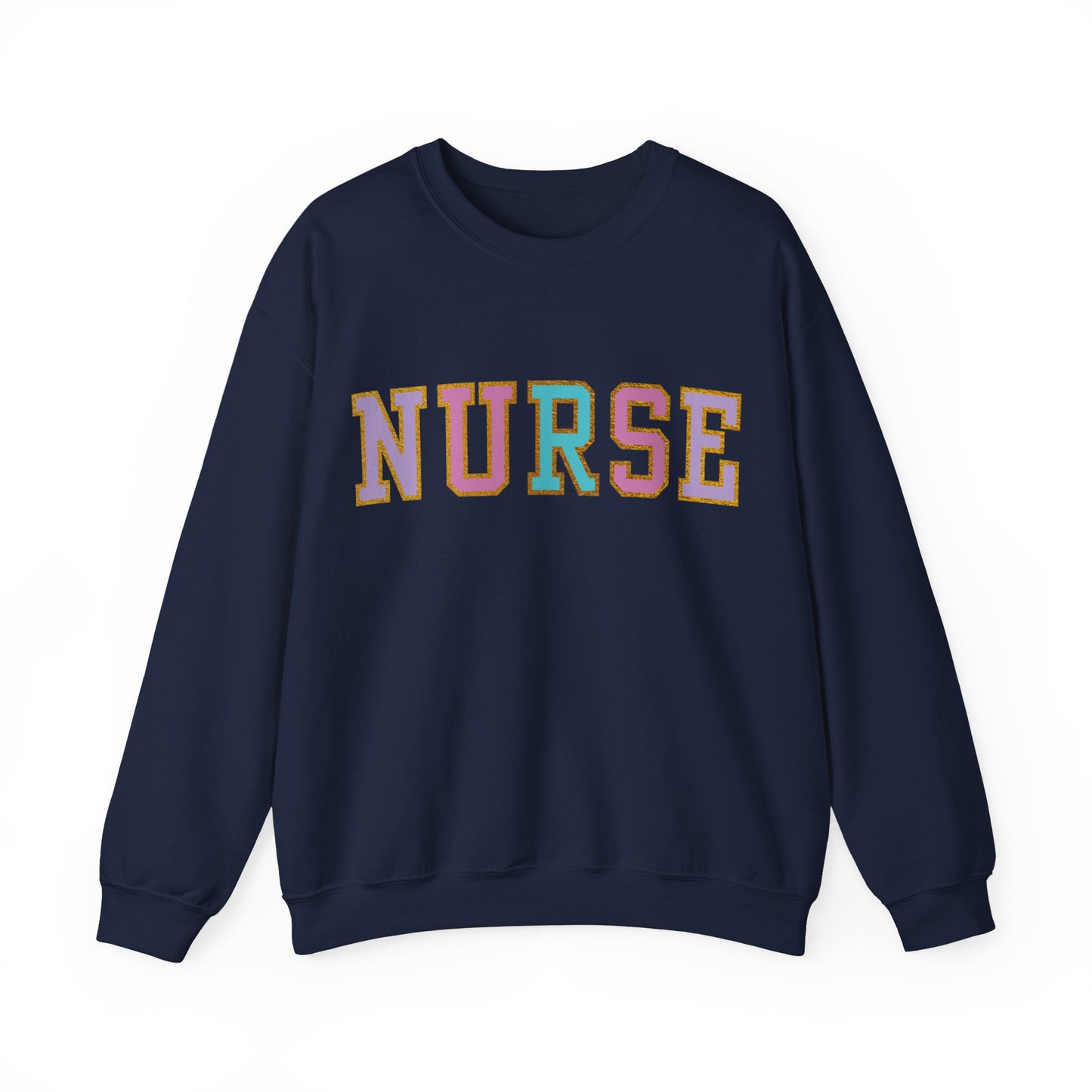 Trendy Colorful Athletic Nurse Crewneck Sweatshirt, Perfect For Nurse Week, Students, Nurse Graduates, Registered Nurses, ER Nurses, Paediatric, Oncology, NICU, Nurse Retirement, Perfect Cozy Sweater For Thanksgiving Or Christmas & Holidays