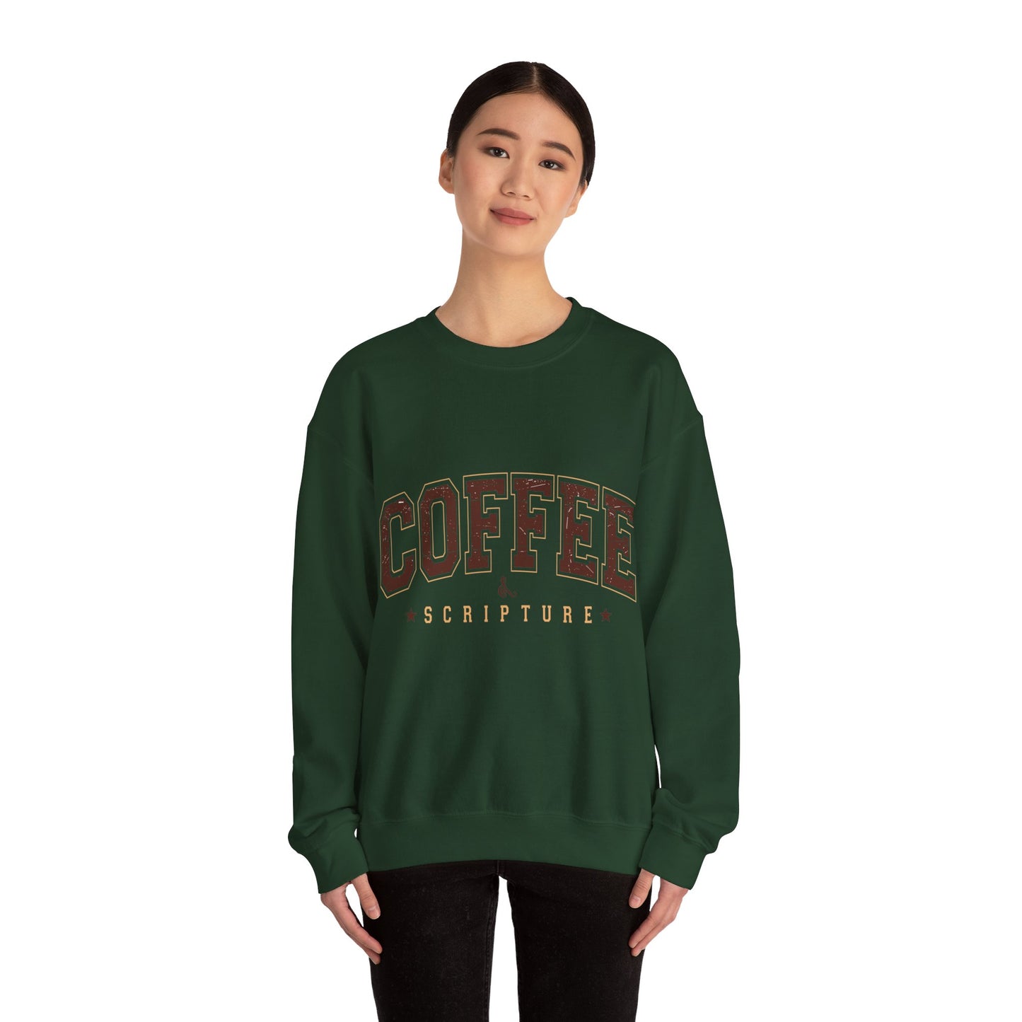 Fall Coffee and Scripture Crewneck Sweatshirt For Women and Girls, Perfect For Religious Students, Bible Study Groups, Teachers, Perfect Gift For Christian Faith, Catholic School Gift & Faithful Individuals