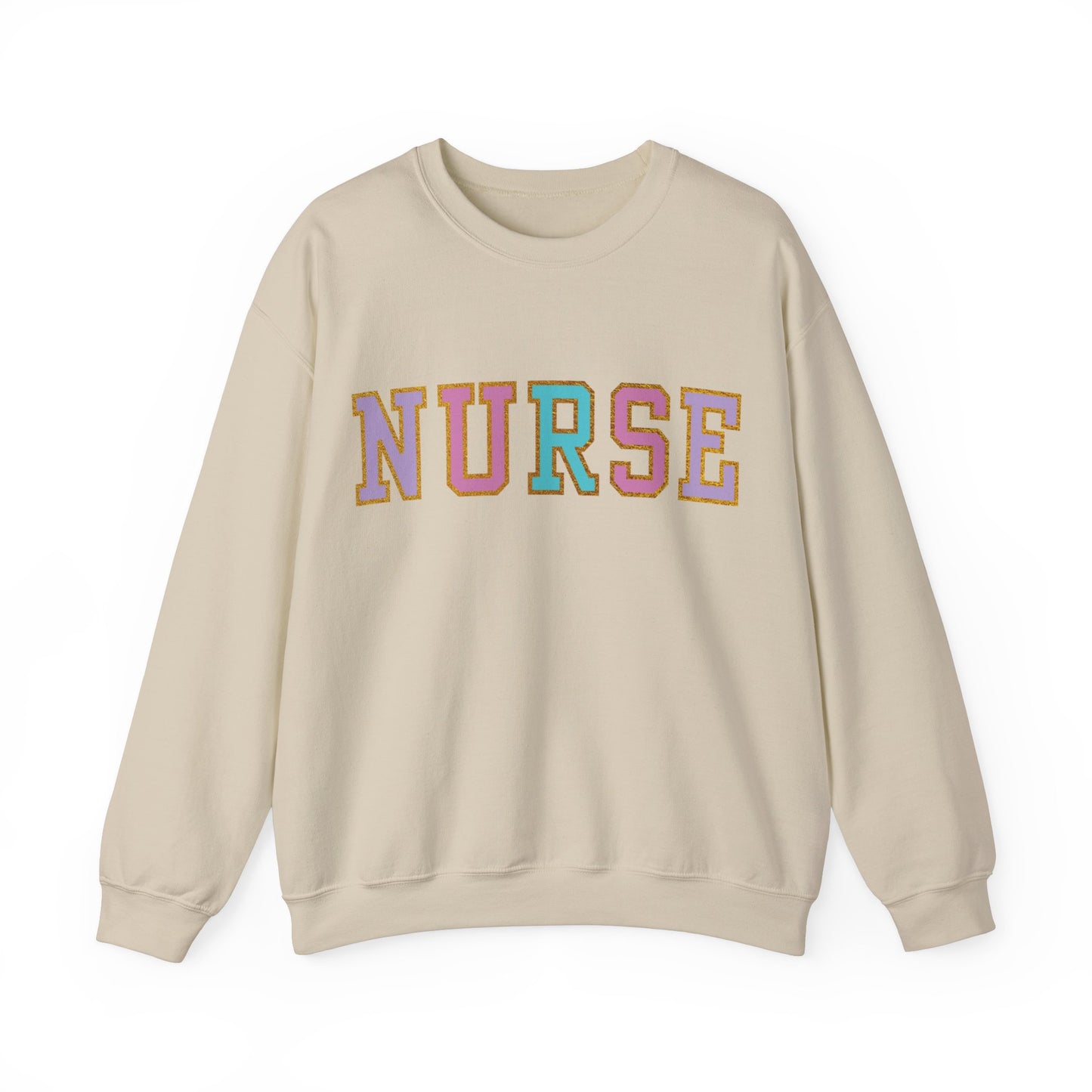 Trendy Colorful Athletic Nurse Crewneck Sweatshirt, Perfect For Nurse Week, Students, Nurse Graduates, Registered Nurses, ER Nurses, Paediatric, Oncology, NICU, Nurse Retirement, Perfect Cozy Sweater For Thanksgiving Or Christmas & Holidays