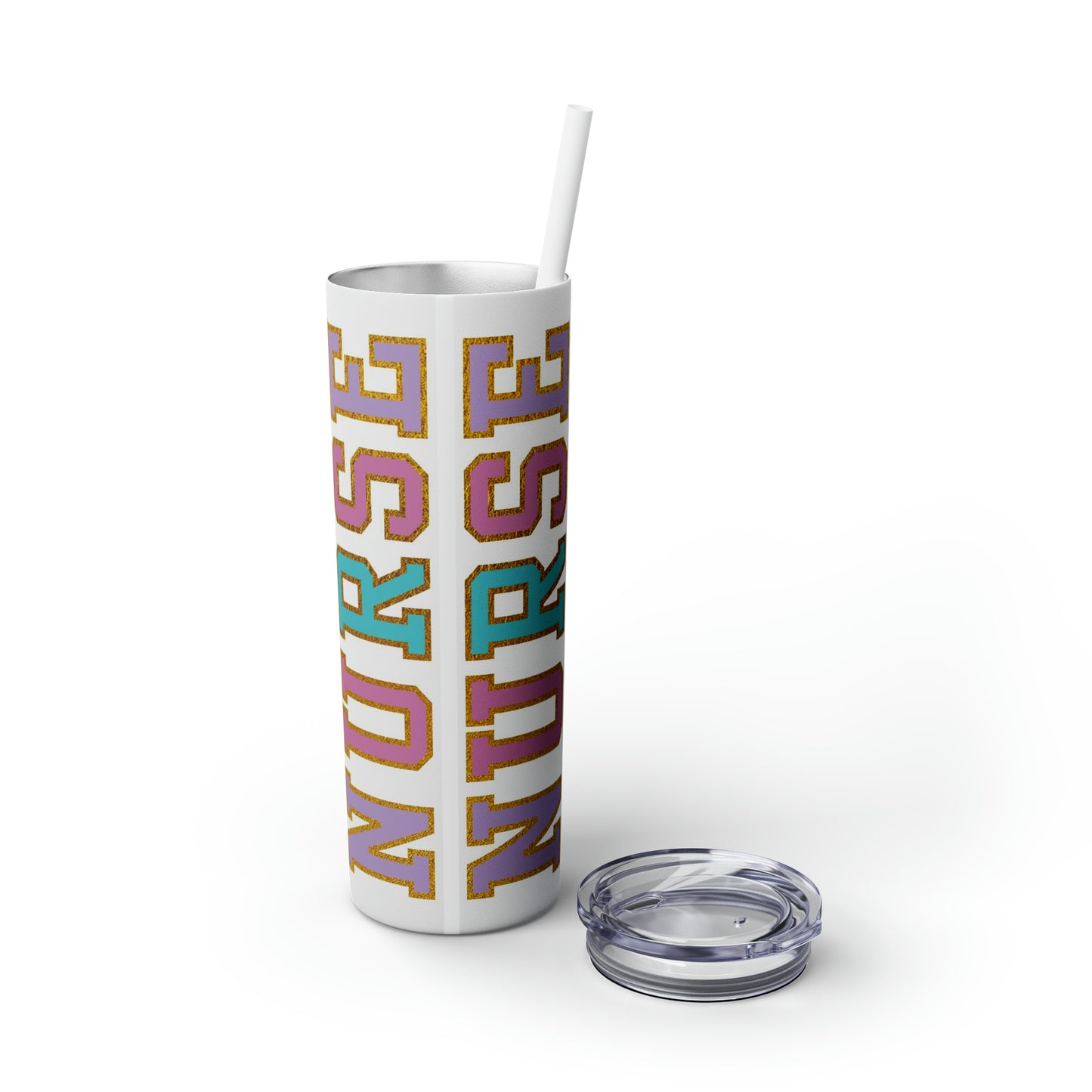 Trendy Nurse Tumbler 20oz with Straw. Perfect For Nurse Week, Students, Graduates, Registered Nurse, ER, Pediatric, Oncology, NICU, Nurse Retirement - BPA Free, Stainless Steel