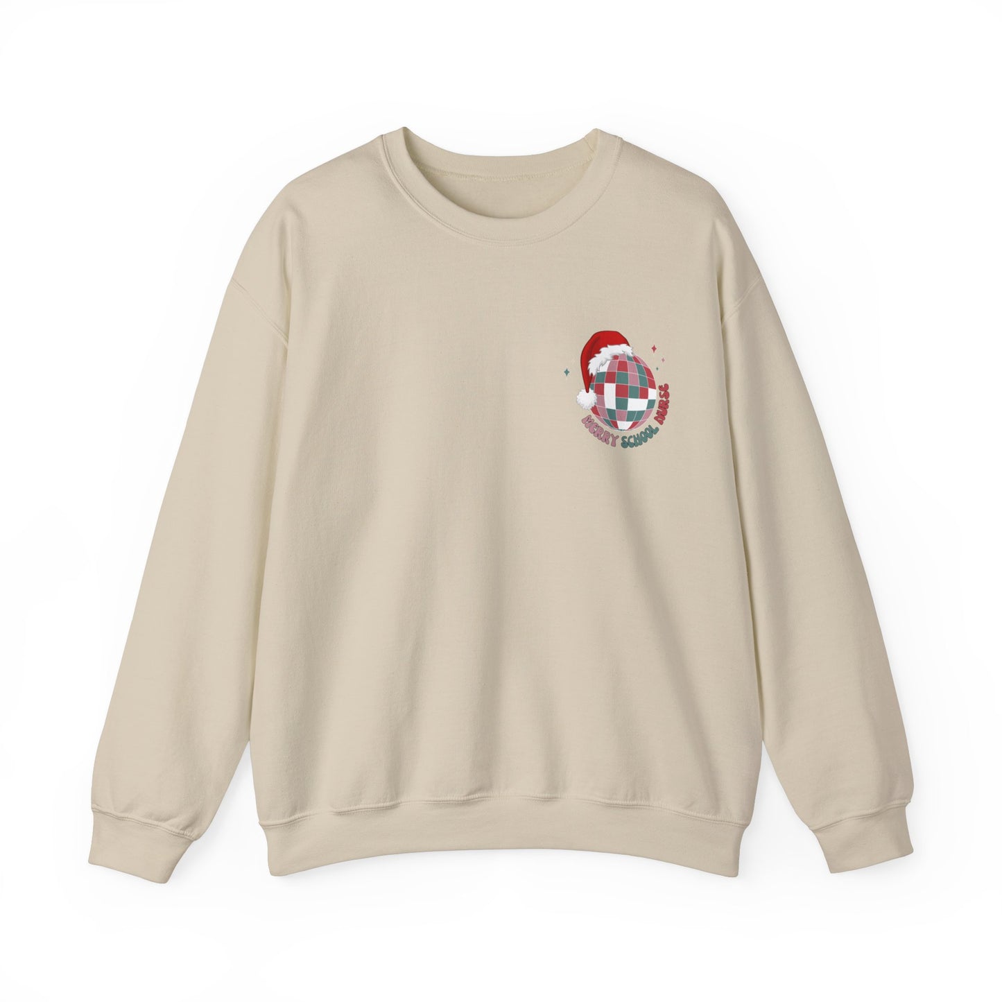 Merry Nurse Crewneck Graphic Sweatshirt, Perfect For Nurse Week, Students, Nurse Graduates, Registered Nurses, ER Nurses, Paediatric, Oncology, NICU, Nurse Retirement, Perfect Cozy Sweater For Thanksgiving Or Christmas & Holidays