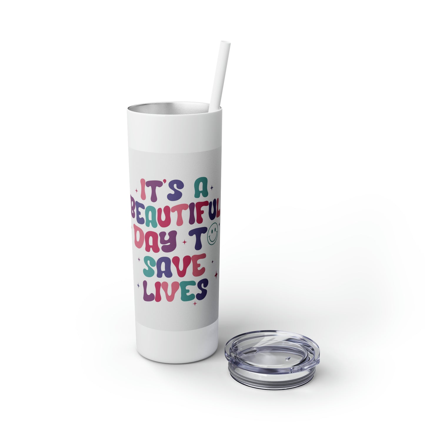 Save Lives Nurse Tumbler 20oz with Straw. Perfect For Nurse Week, Students, Graduates, Registered Nurse, ER, Pediatric, Oncology, NICU, Nurse Retirement - BPA Free, Stainless Steel