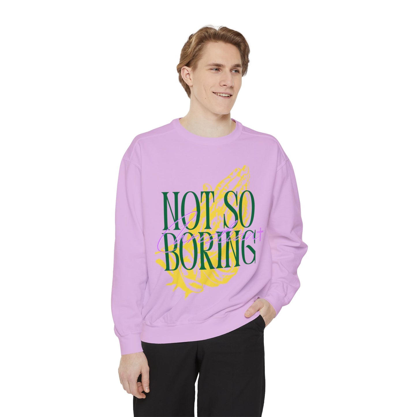 Not So Boring Christian Unisex Garment-Dyed Sweatshirt
