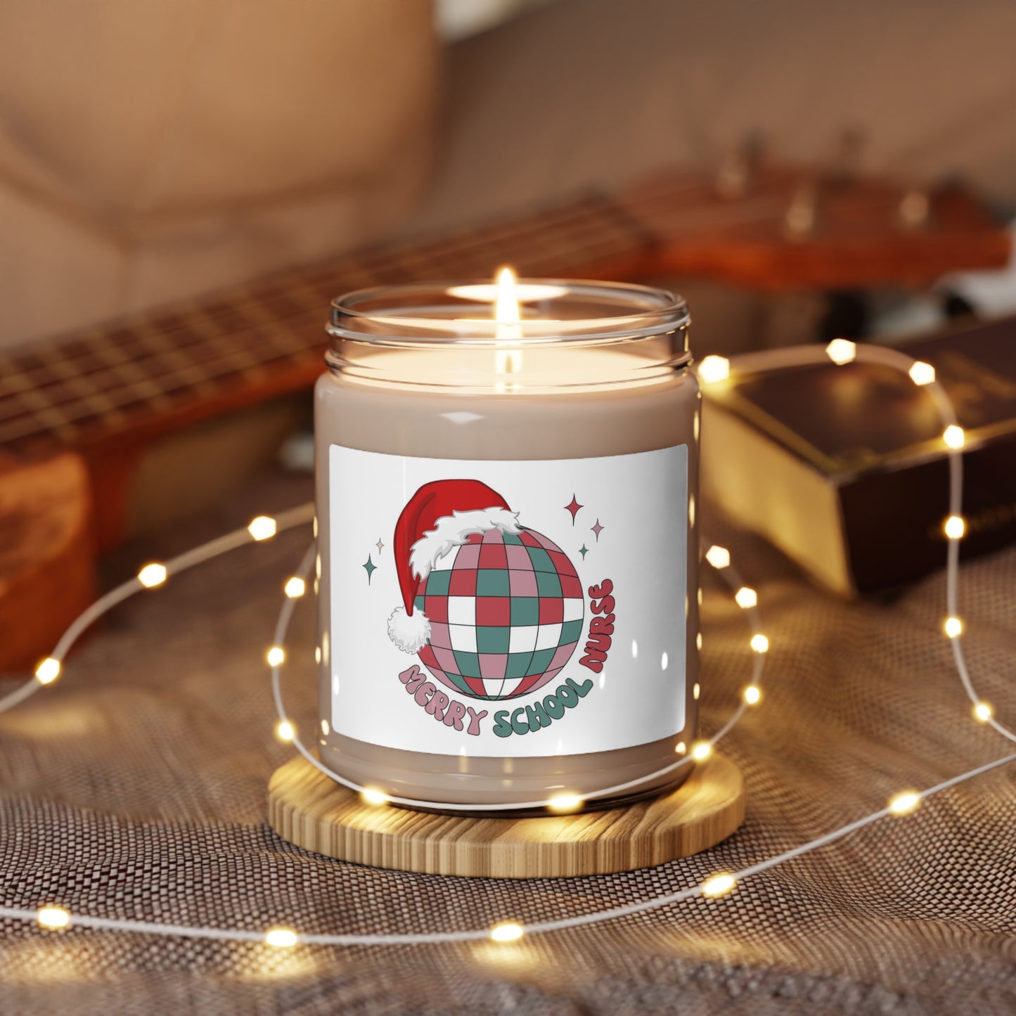 Merry School Nurse Candle Scented 9oz, Cotton Wick, Glass Jar Perfect For Nurse Week, Students, Graduates, Registered Nurse, ER, Pediatric, Oncology, NICU, Nurse Retirement