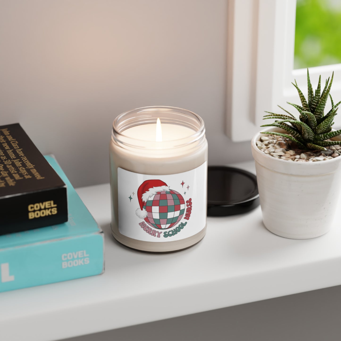 Merry School Nurse Candle Scented 9oz, Cotton Wick, Glass Jar Perfect For Nurse Week, Students, Graduates, Registered Nurse, ER, Pediatric, Oncology, NICU, Nurse Retirement