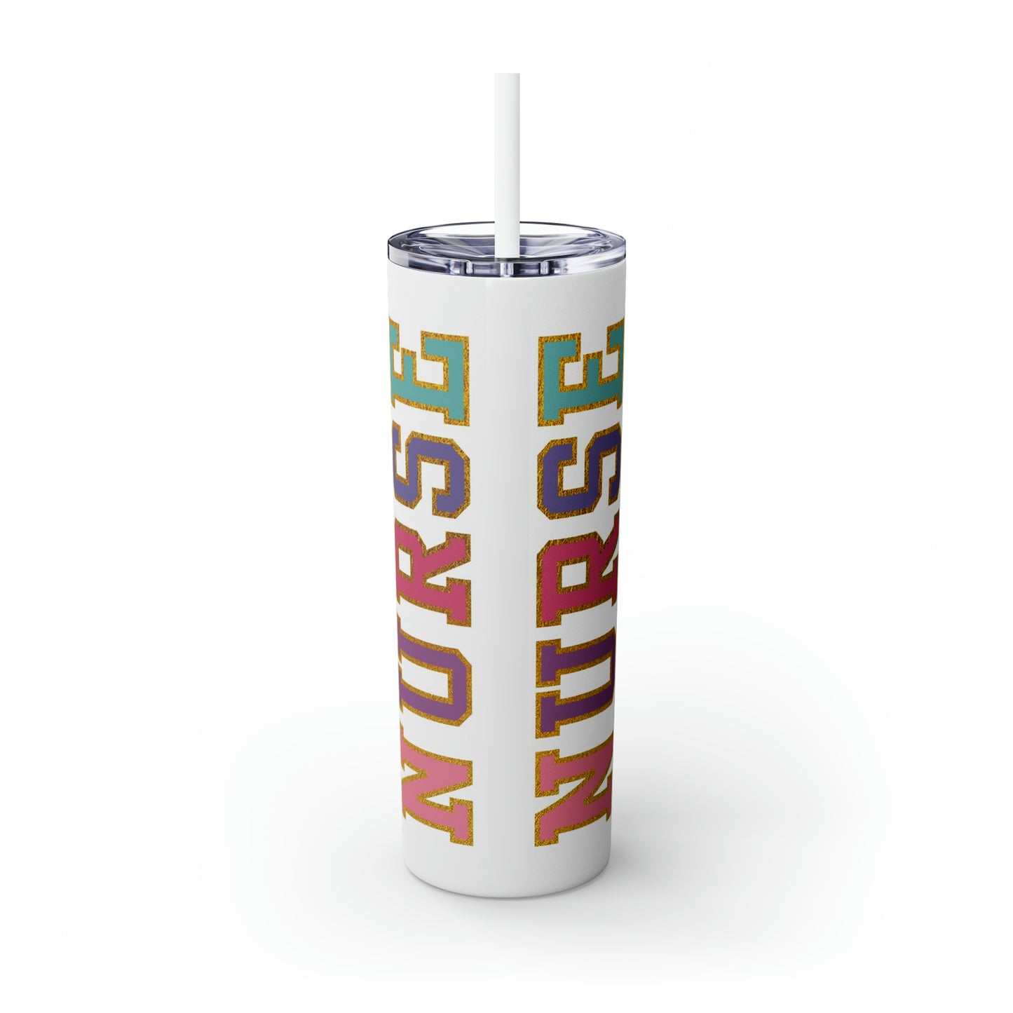 Colorful Athletic Nurse Tumbler 20oz with Straw. Perfect For Nurse Week, Students, Graduates, Registered Nurse, ER, Pediatric, Oncology, NICU, Nurse Retirement - BPA Free, Stainless Steel