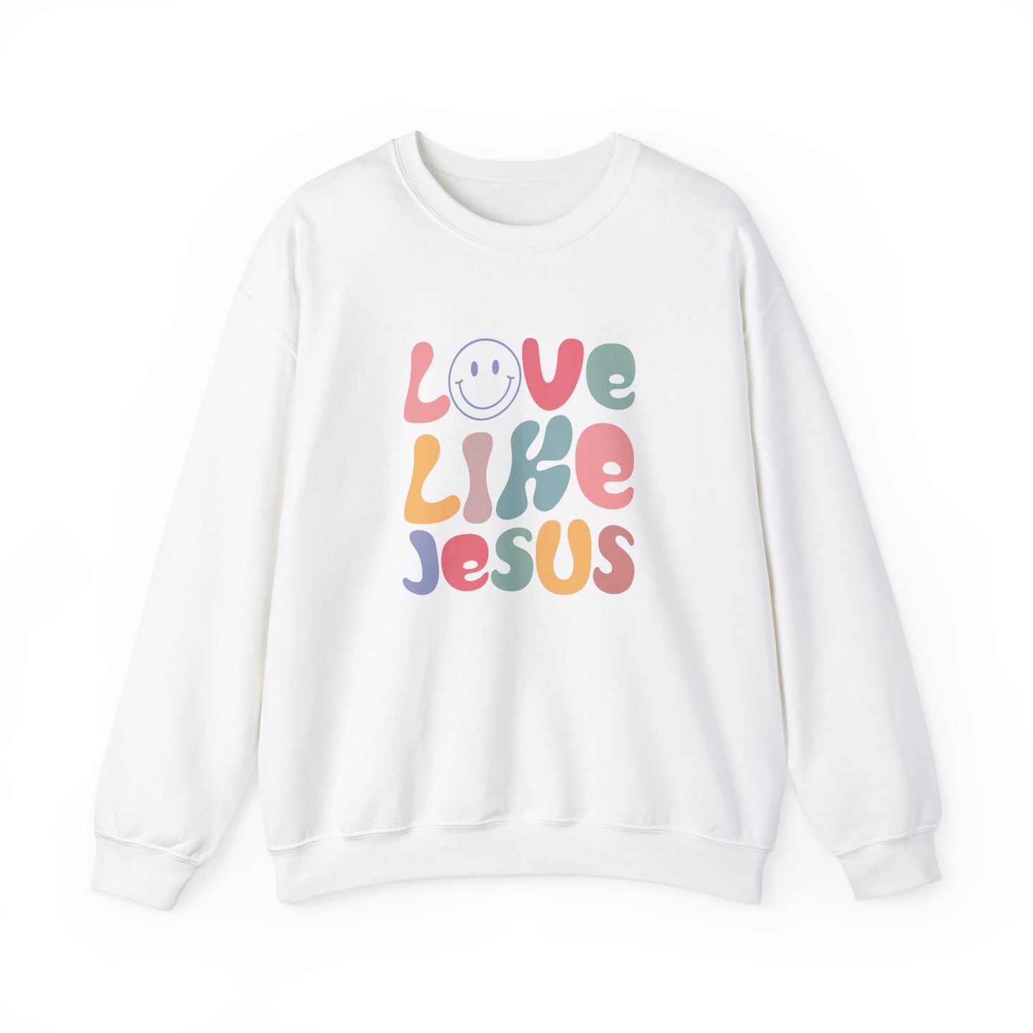 Love Like Jesus Trendy Scripture Crewneck For Women, Perfect For Religious Students, Teachers, Perfect Gift For Christian Faith, Catholic School Gift & Faithful Individuals