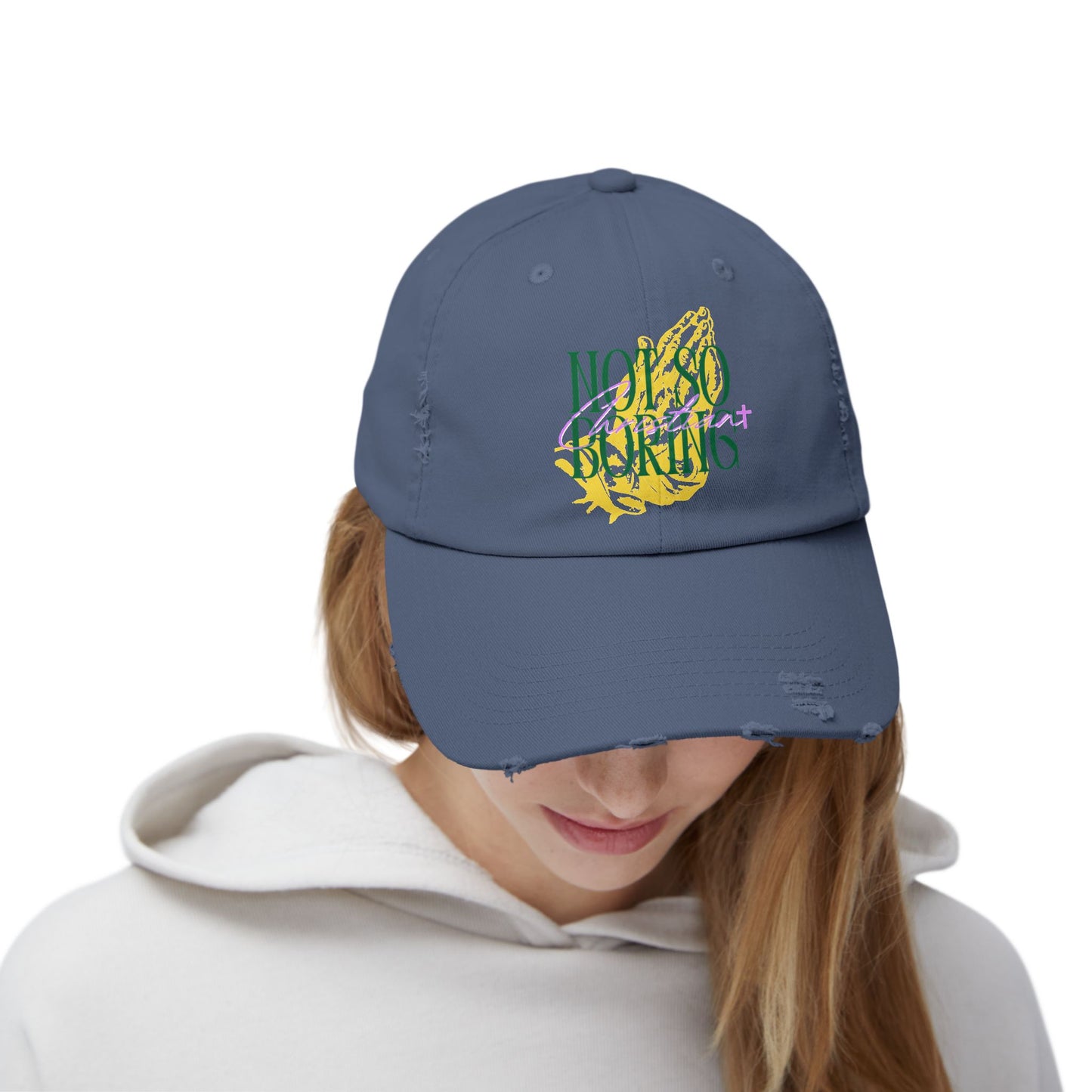 Not So Boring Christian Distressed Cap