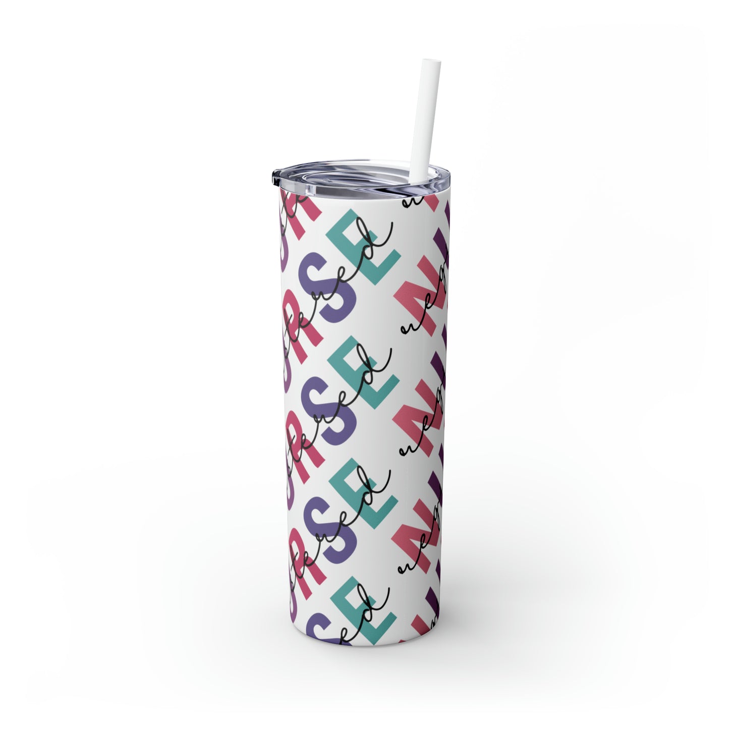 Nurse Tumbler 20oz with Straw. Perfect For Nurse Week, Students, Graduates, Registered Nurse, ER, Pediatric, Oncology, NICU, Nurse Retirement - BPA Free, Stainless Steel
