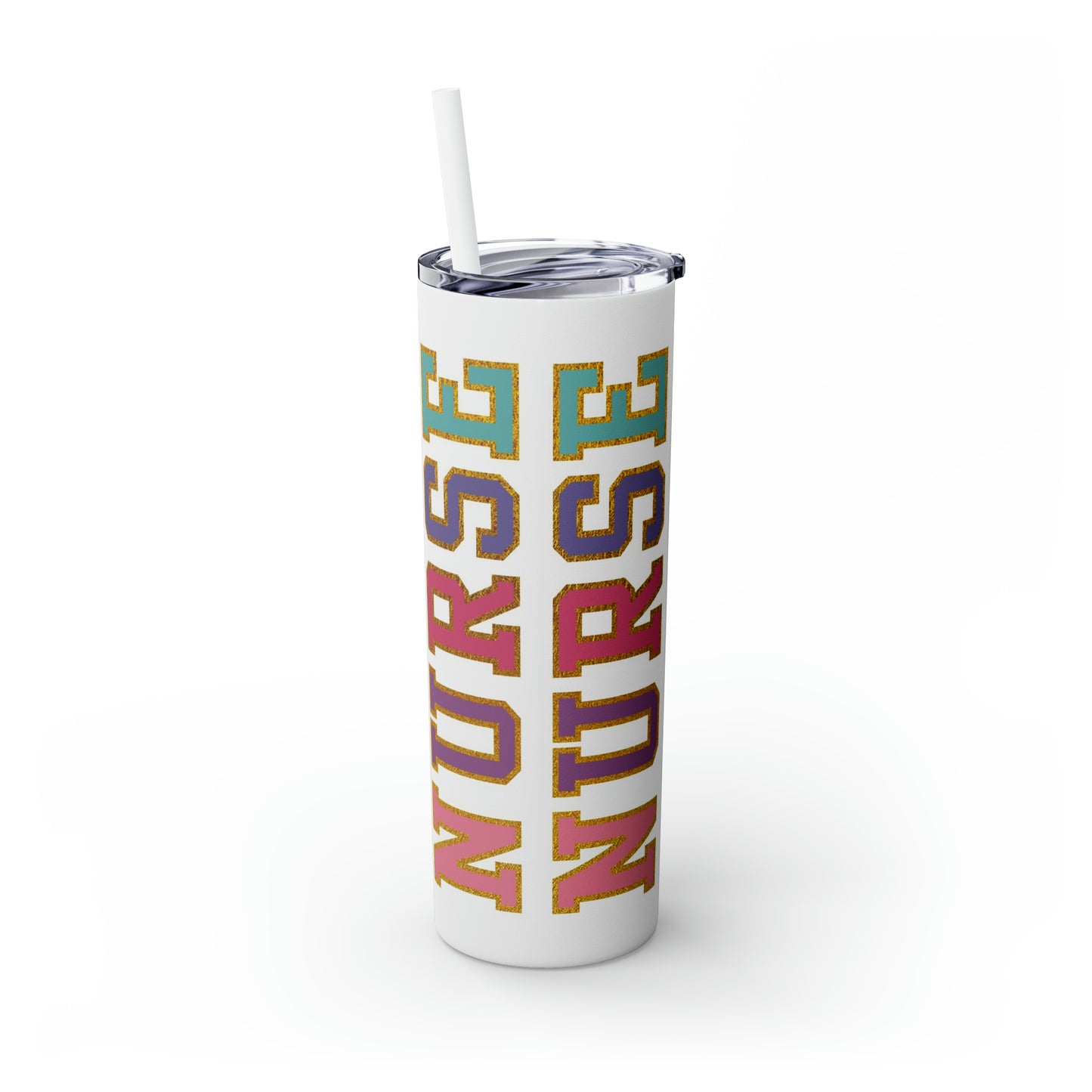 Colorful Athletic Nurse Tumbler 20oz with Straw. Perfect For Nurse Week, Students, Graduates, Registered Nurse, ER, Pediatric, Oncology, NICU, Nurse Retirement - BPA Free, Stainless Steel