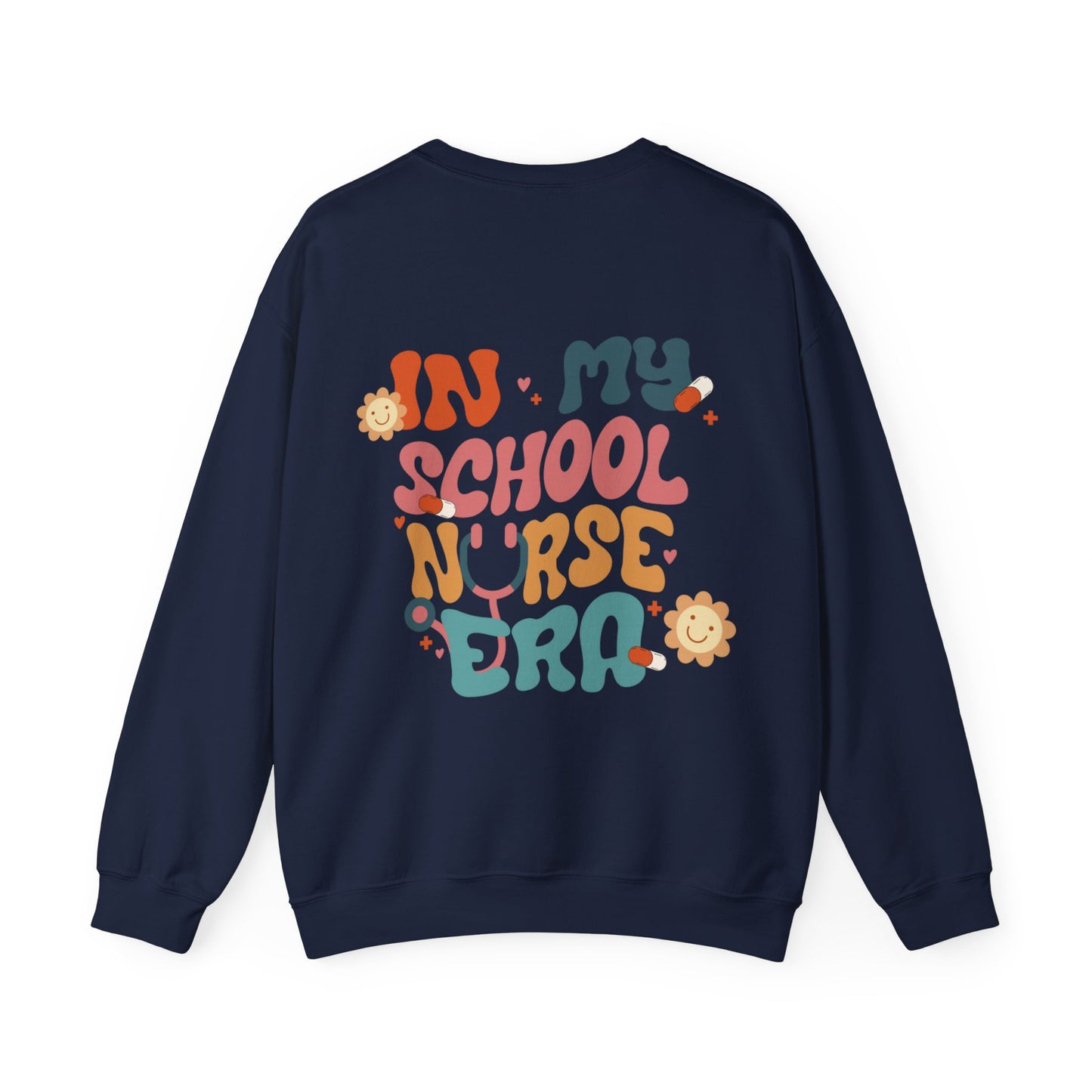 School Nurse Era Crewneck Sweatshirt, Perfect For Nurse Week, Students, Nurse Graduates, Registered Nurses, ER Nurses, Paediatric, Oncology, NICU, Nurse Retirement, Perfect Cozy Sweater For Thanksgiving Or Christmas & Holidays