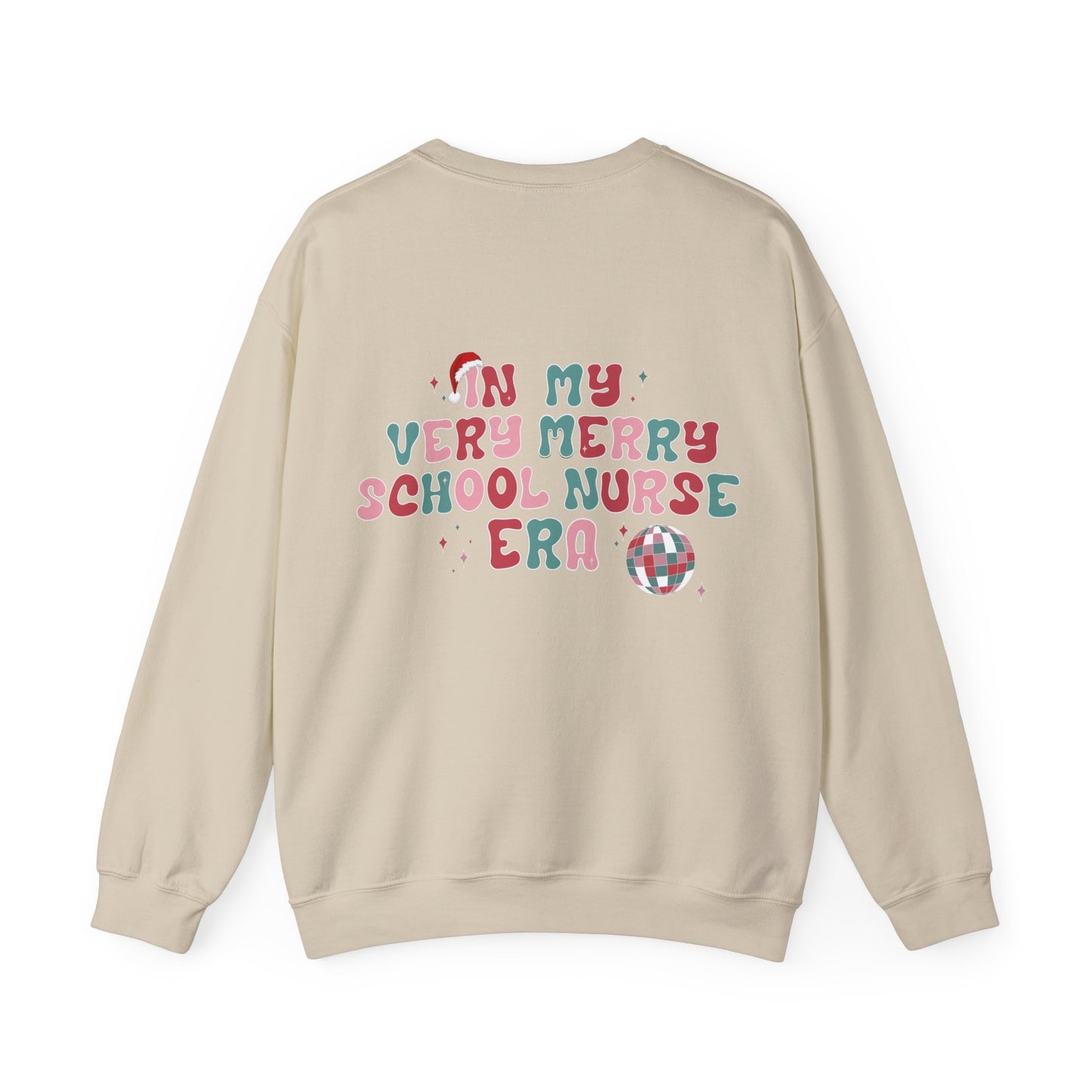 Merry Nurse Crewneck Graphic Sweatshirt, Perfect For Nurse Week, Students, Nurse Graduates, Registered Nurses, ER Nurses, Paediatric, Oncology, NICU, Nurse Retirement, Perfect Cozy Sweater For Thanksgiving Or Christmas & Holidays