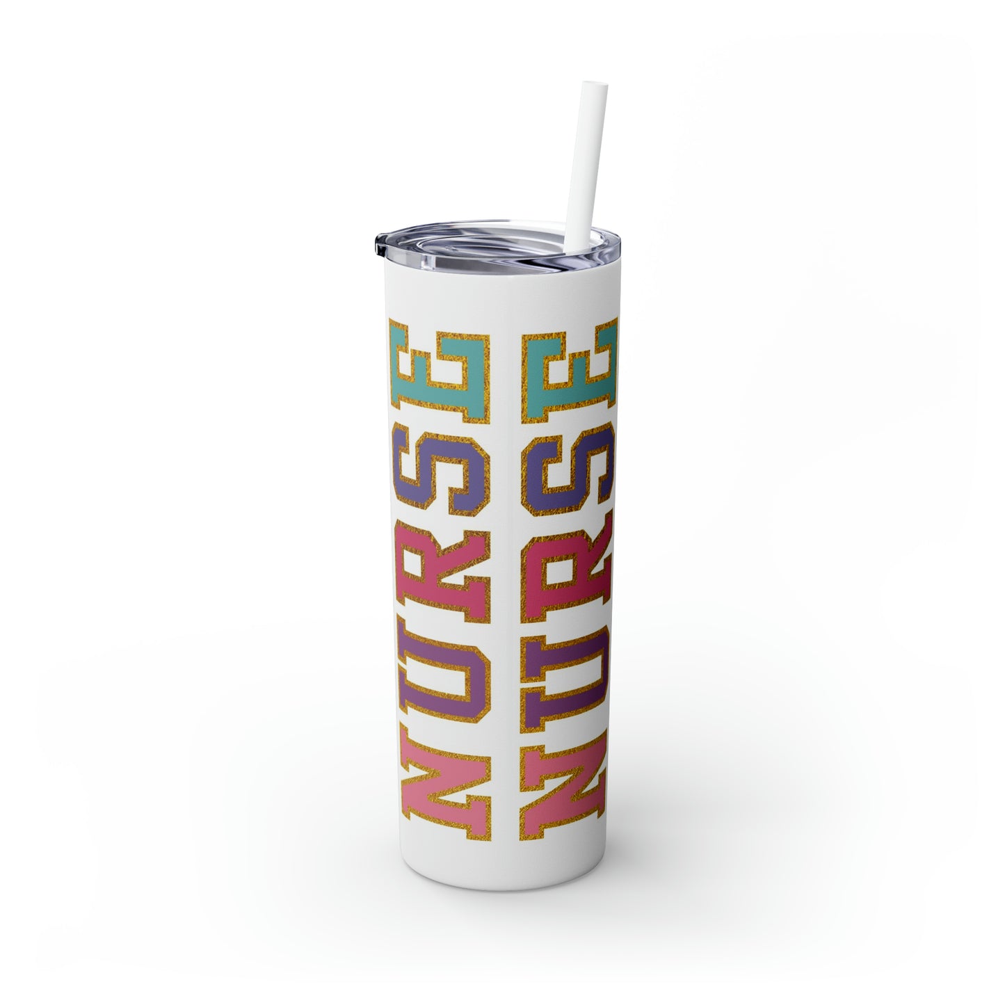 Colorful Athletic Nurse Tumbler 20oz with Straw. Perfect For Nurse Week, Students, Graduates, Registered Nurse, ER, Pediatric, Oncology, NICU, Nurse Retirement - BPA Free, Stainless Steel