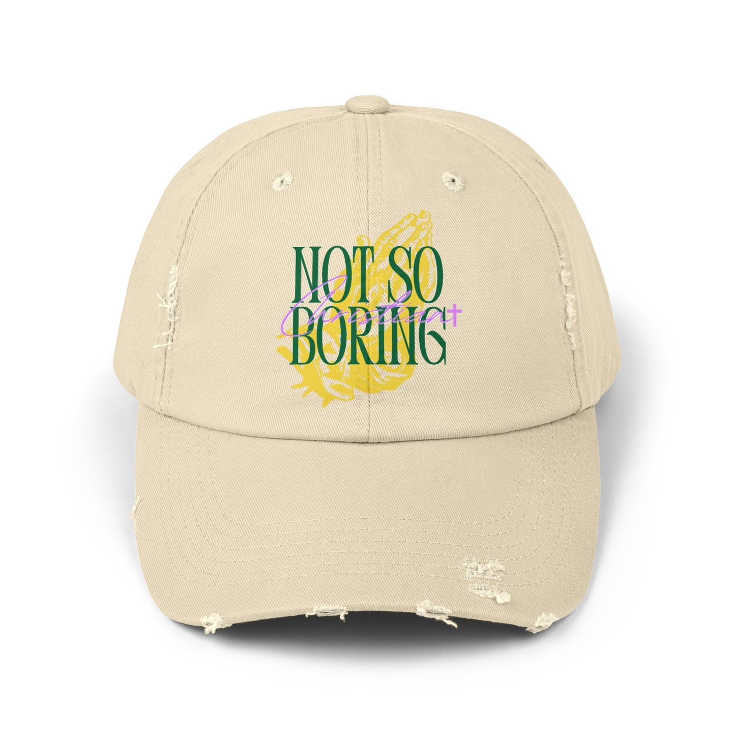 Not So Boring Christian Distressed Cap