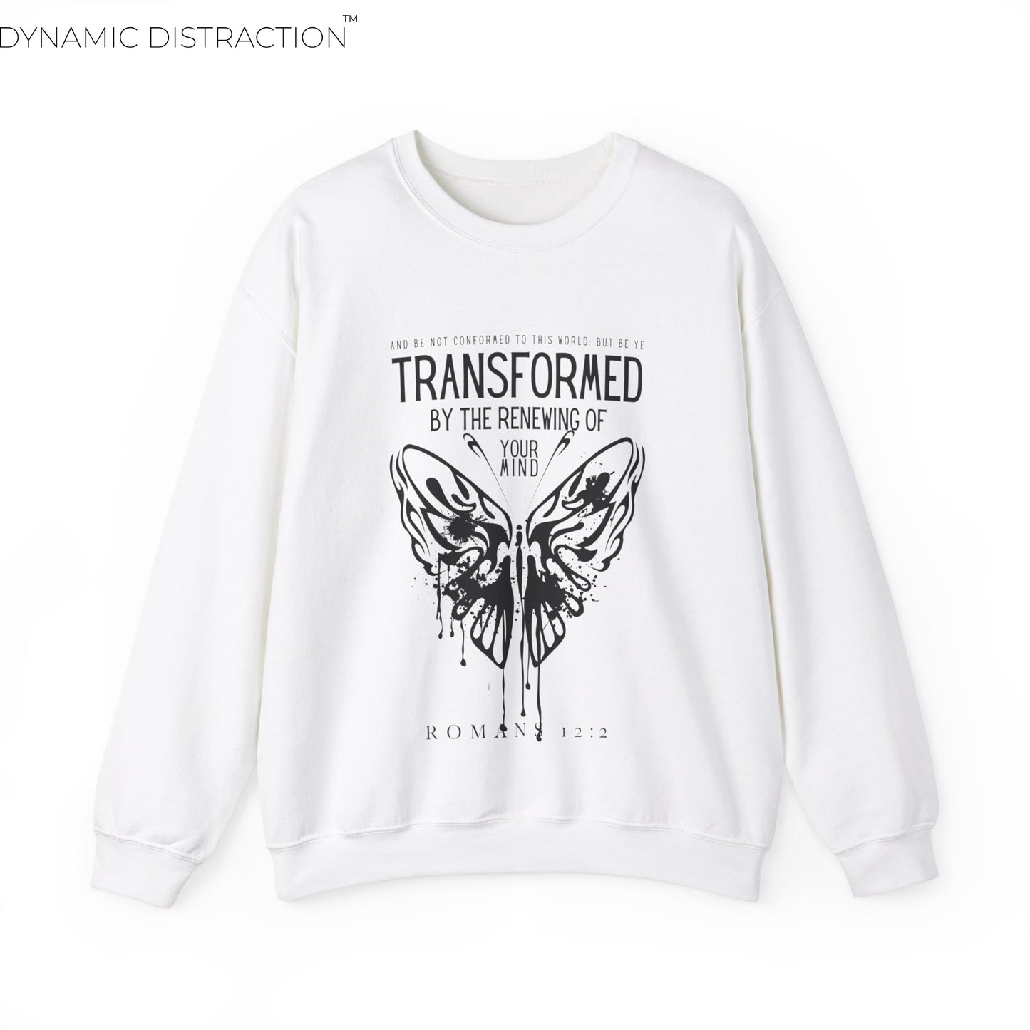 Transformed By The Renewing Of Your Mind Scripture Crewneck For Women, Perfect For Religious Students, Teachers, Perfect Gift For Christian Faith, Catholic School Gift & Faithful Individuals