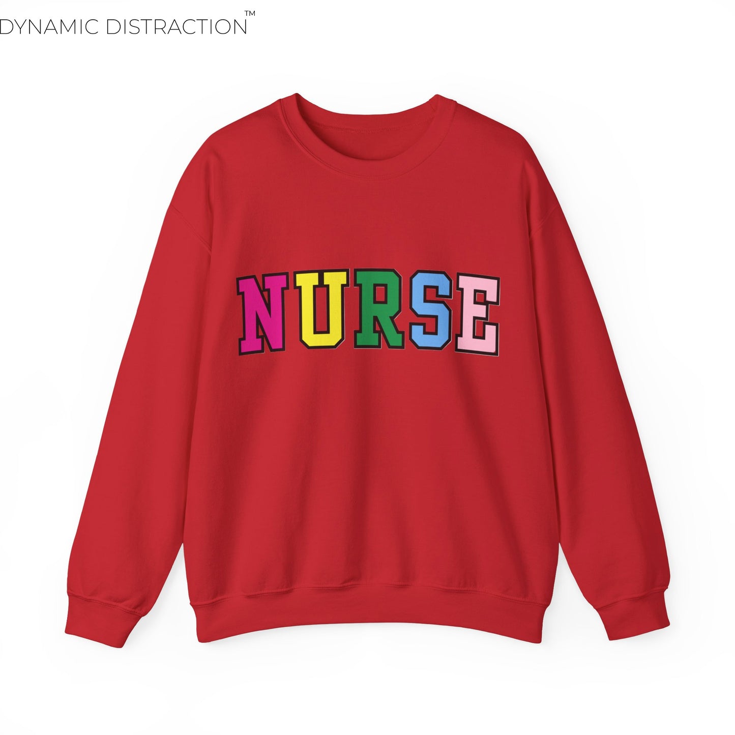 Rainbow Athletic Nurse Crewneck Graphic Sweatshirt, Perfect For Nurse Week, Students, Nurse Graduates, Registered Nurses, ER Nurses, Paediatric, Oncology, NICU, Nurse Retirement, Perfect Cozy Sweater For Thanksgiving Or Christmas & Holidays