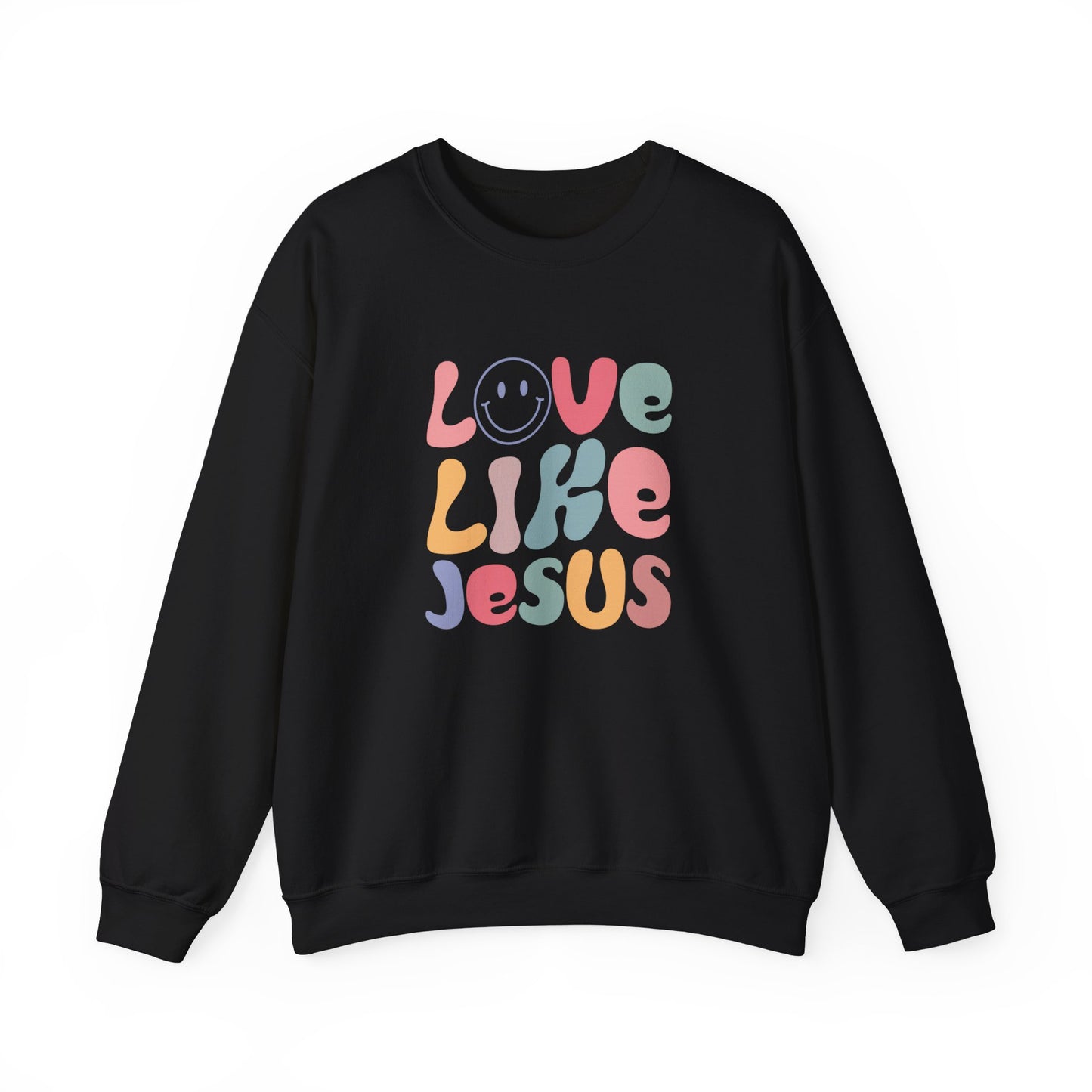 Love Like Jesus Trendy Scripture Crewneck For Women, Perfect For Religious Students, Teachers, Perfect Gift For Christian Faith, Catholic School Gift & Faithful Individuals