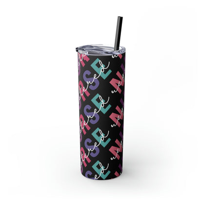 Nurse Tumbler 20oz with Straw. Perfect For Nurse Week, Students, Graduates, Registered Nurse, ER, Pediatric, Oncology, NICU, Nurse Retirement - BPA Free, Stainless Steel