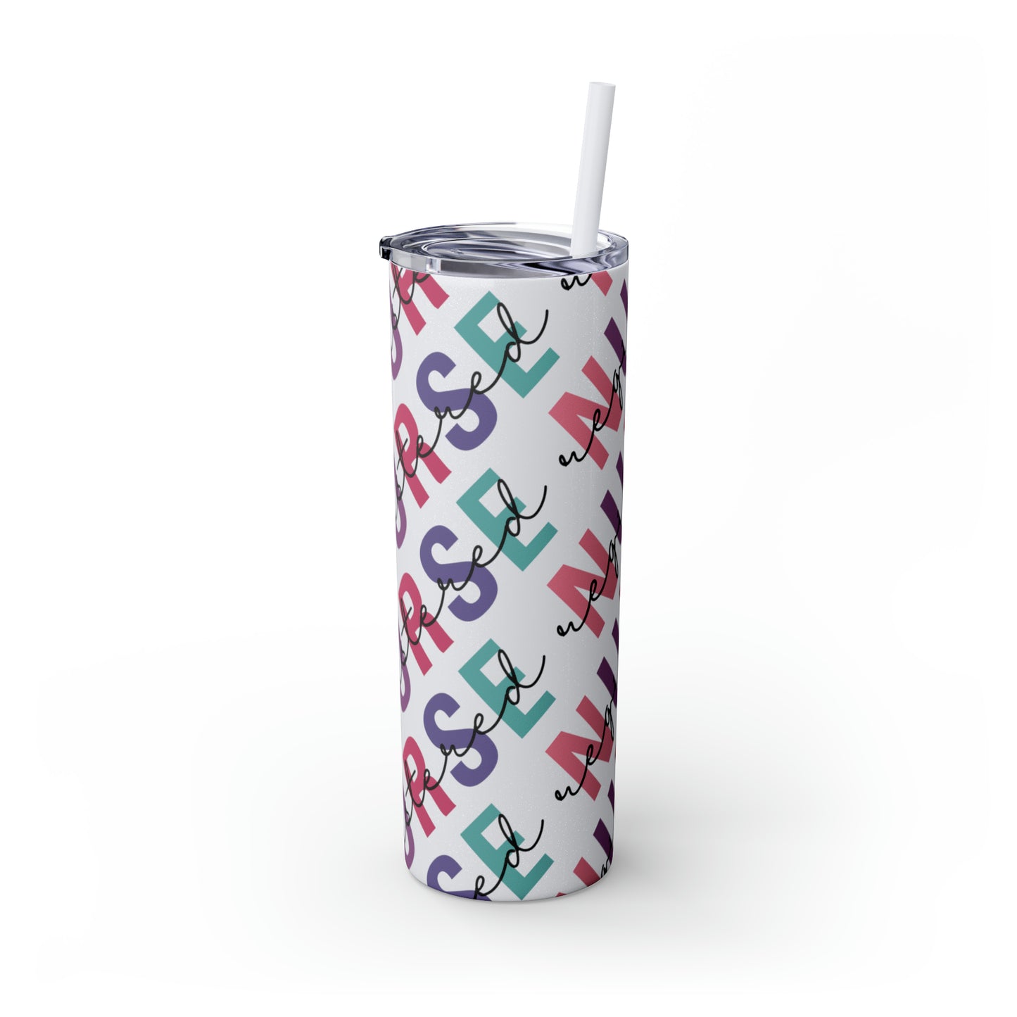 Nurse Tumbler 20oz with Straw. Perfect For Nurse Week, Students, Graduates, Registered Nurse, ER, Pediatric, Oncology, NICU, Nurse Retirement - BPA Free, Stainless Steel