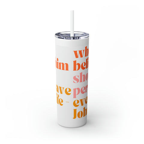 John 3:16 Bible Skinny Tumbler With Straw: Sip in the Essence of Eternal Love