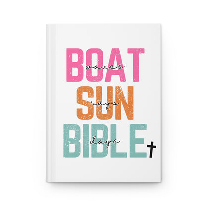 Boat Waves, Sun Rays, Bible Days Hardcover Journal Matte Prayer Journal For Women, Campers, Counselors Lined Book Perfect For Religious Students, Teachers, Perfect Gift For Christian Faith, Catholic School Gift & Faithful Individuals