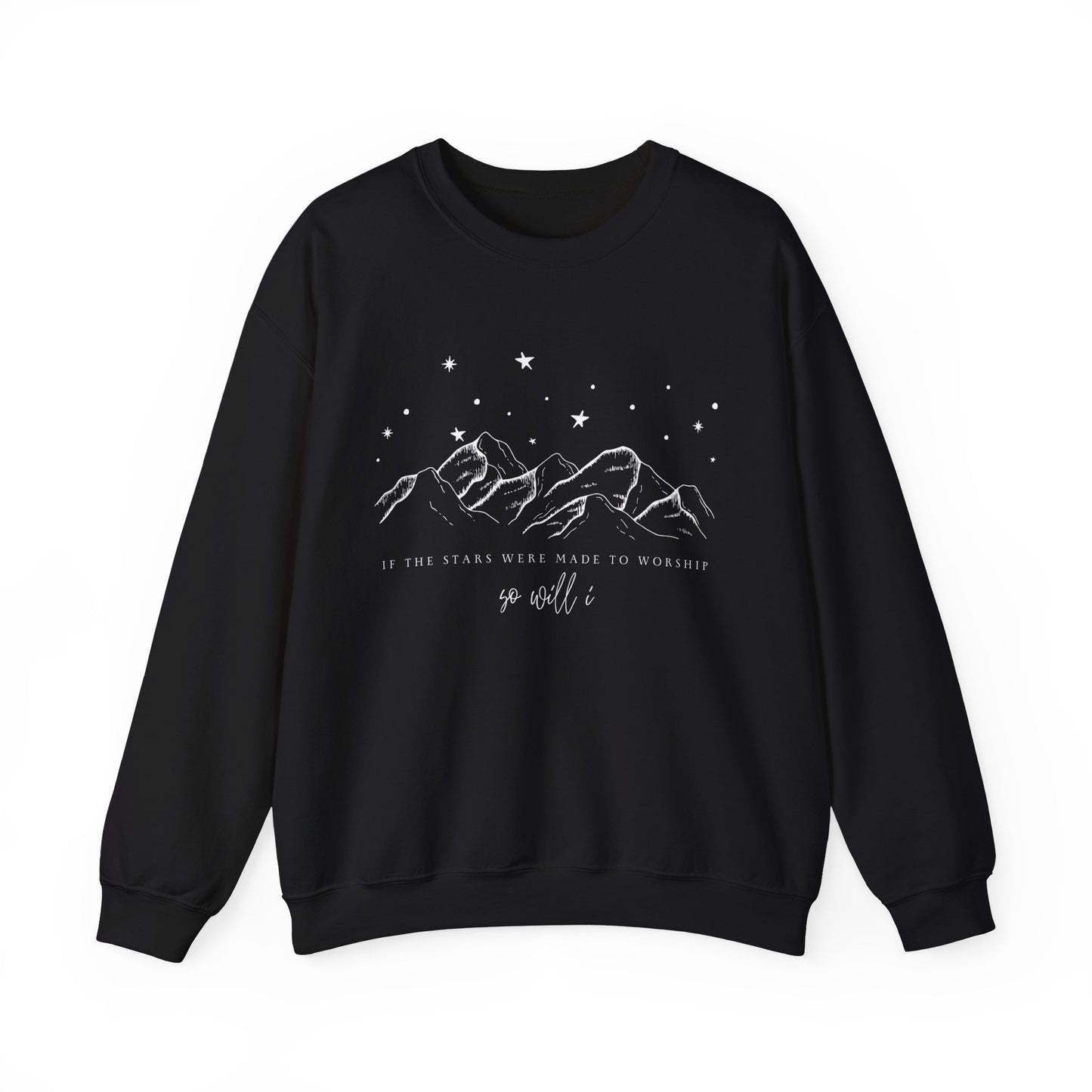 If The Stars Were Made To Worship Scripture Crewneck For Women, Perfect For Religious Students, Teachers, Perfect Gift For Christian Faith, Catholic School Gift & Faithful Individuals