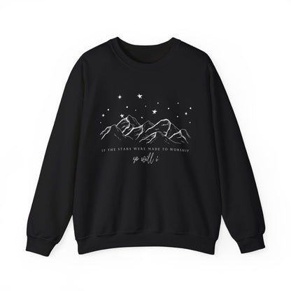 If The Stars Were Made To Worship Scripture Crewneck For Women, Perfect For Religious Students, Teachers, Perfect Gift For Christian Faith, Catholic School Gift & Faithful Individuals