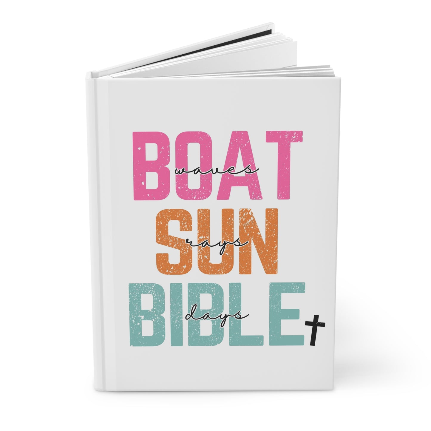 Boat Waves, Sun Rays, Bible Days Hardcover Journal Matte Prayer Journal For Women, Campers, Counselors Lined Book Perfect For Religious Students, Teachers, Perfect Gift For Christian Faith, Catholic School Gift & Faithful Individuals