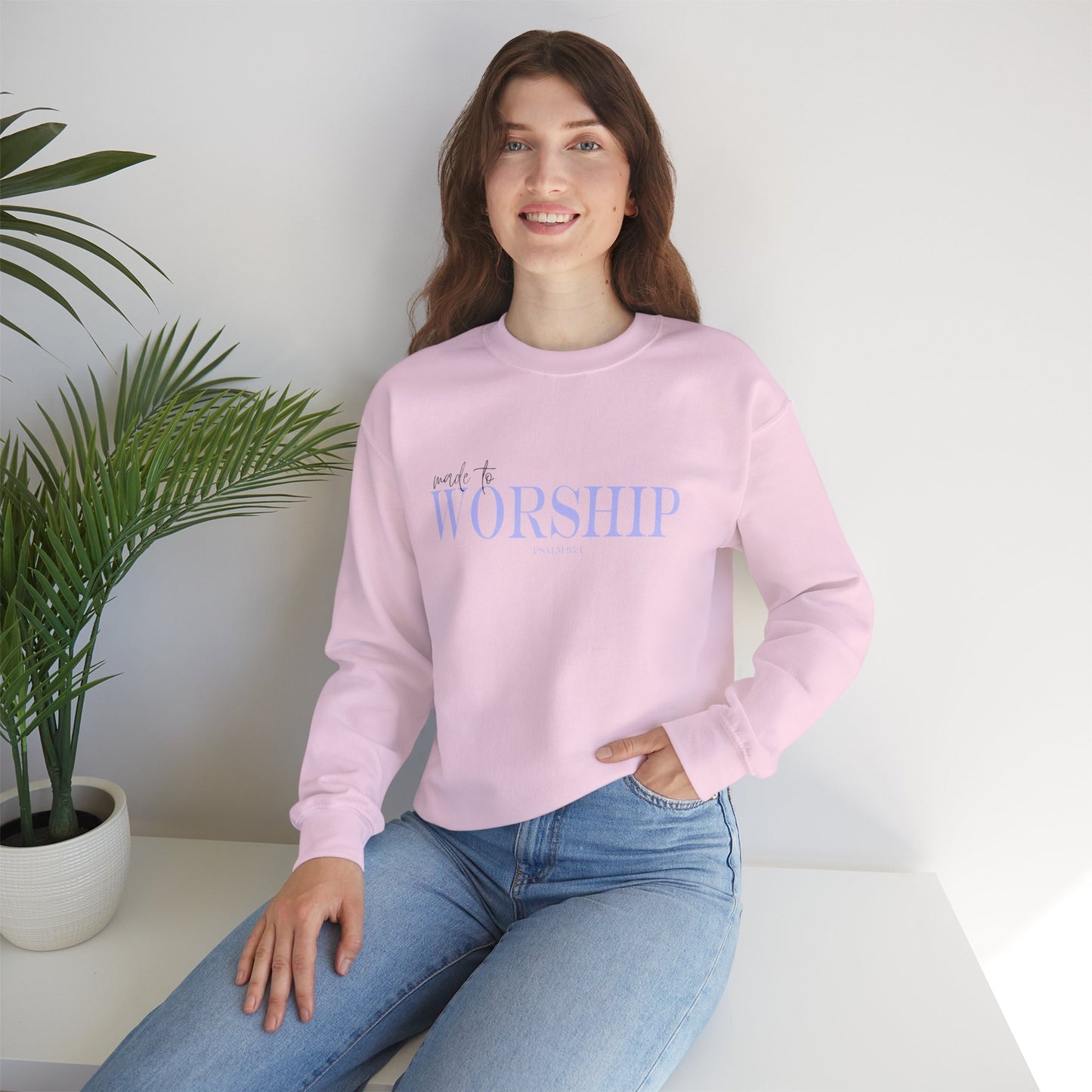 Scripture Crewneck For Women Psalm 95:1, Perfect For Religious Students, Teachers, Perfect Gift For Christian Faith, Catholic School Gift & Faithful Individuals
