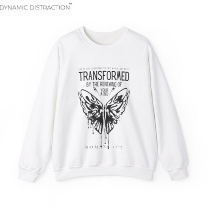 Transformed By The Renewing Of Your Mind Scripture Crewneck For Women, Perfect For Religious Students, Teachers, Perfect Gift For Christian Faith, Catholic School Gift & Faithful Individuals