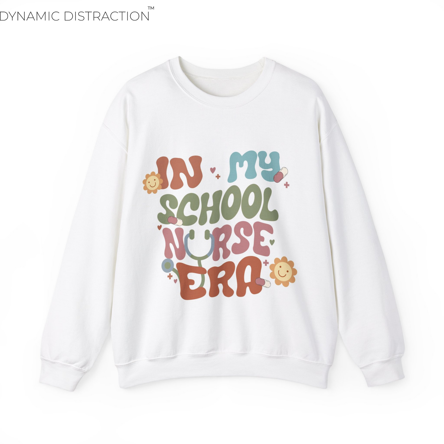 In My School Nurse Era Crewneck Sweatshirt, Perfect For Nurse Week, Students, Nurse Graduates, Registered Nurses, ER Nurses, Paediatric, Oncology, NICU, Nurse Retirement, Perfect Cozy Sweater For Thanksgiving Or Christmas & Holidays