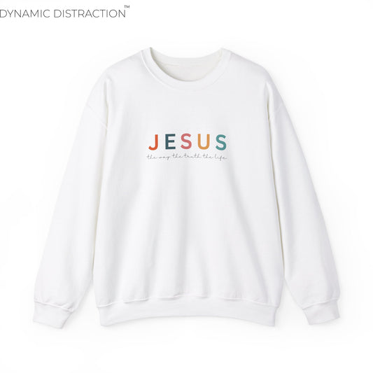 Jesus Trendy Scripture Crewneck For Women, Perfect For Religious Students, Teachers, Perfect Gift For Christian Faith, Catholic School Gift & Faithful Individuals