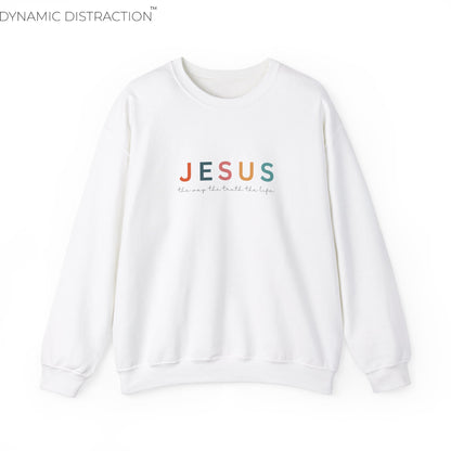 Jesus Trendy Scripture Crewneck For Women, Perfect For Religious Students, Teachers, Perfect Gift For Christian Faith, Catholic School Gift & Faithful Individuals