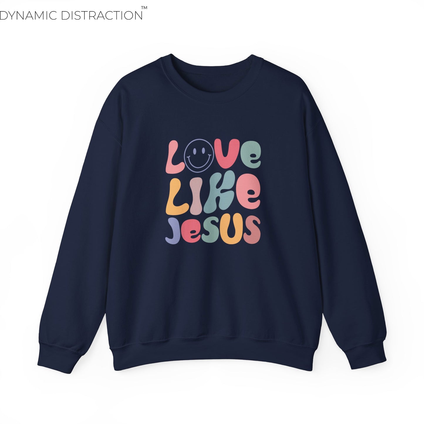 Love Like Jesus Trendy Scripture Crewneck For Women, Perfect For Religious Students, Teachers, Perfect Gift For Christian Faith, Catholic School Gift & Faithful Individuals